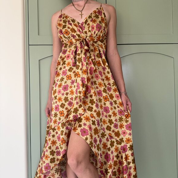 Retro Style Groovy Floral Print Dress - Picture 5 of 7